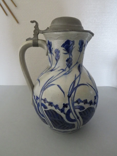 Pichet En Grès Au Sel Art Nouveau Simone Peter Gerz Westerwald