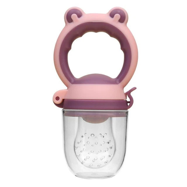 purple Size M Baby Fresh Food Fruit Feeder Weaning Nutrition Pacifier Feeding