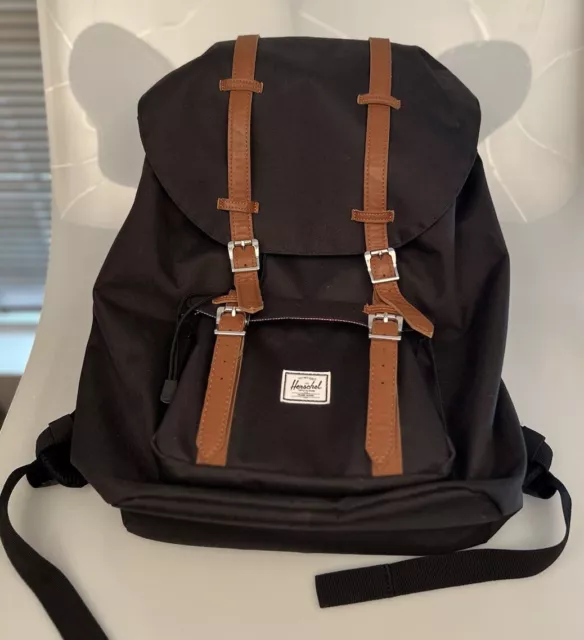 The Herschel Supply Co Retreat Black Backpack w/ Laptop Slot Drawstring Closure