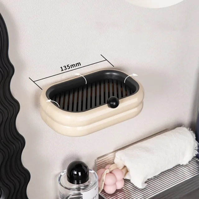 Soporte de plato de jabón montado en pared estante de drenaje contenedor de jabón ducha baño lavandería F3