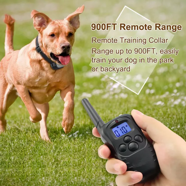 Dog Shock Training Collar Rechargeable LCD Remote Control 330 Yards 3