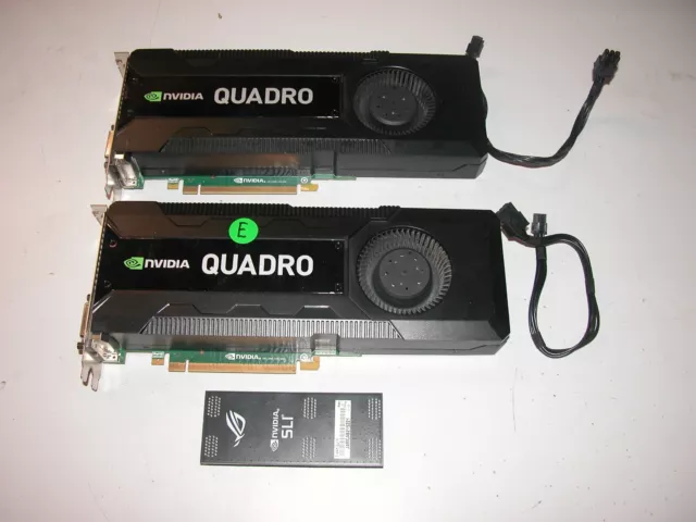 Lot of 2 X Match Pair NVIDIA Quadro K5000 4GB & SLI 3 Way Sli-M For Mac Pro