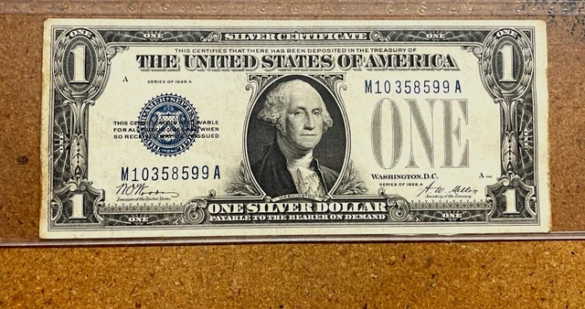 FR-1601 FUNNY BACK 1928-A $1 Silver Certificate Dollar bill Currency HIGH GRADE