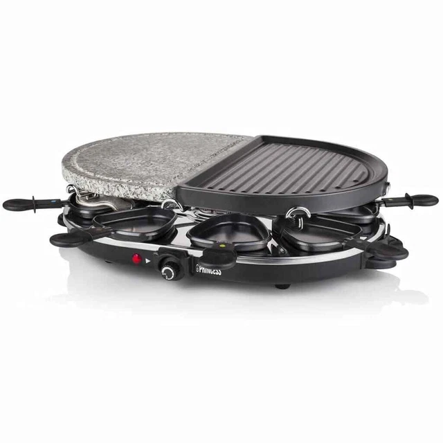 Princess Gril à raclette en pierre avec 8 poêles 1200 W 162710 Princess