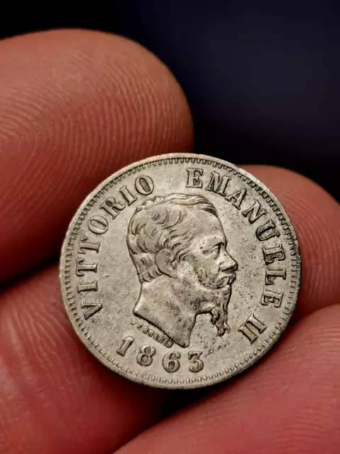 Italie, 50 Centesimi argent Victor Emmanuel II 1863 M BN ! 2,40 g