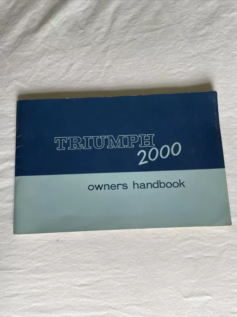 Triumph 2000 Owners Handbook (1/28) 1967 3rd Edition 1st Reprint