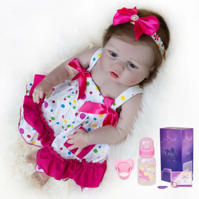 Realistic Reborn Baby Dolls Newborn Girl Doll Full Body Vinyl Silicone Xmas Gift