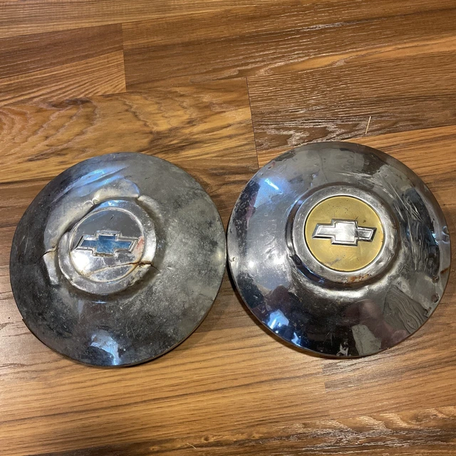VINTAGE CHEVY HUBCAPS, Look At Pics, Rusty, And Read Description $16.00