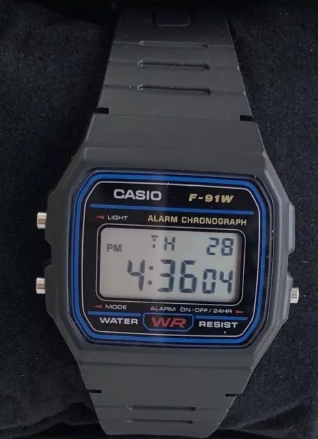 Reloj Digital Clásico Casio F91W-1 Negro, Reloj Para Hombre Casio Original, NUEVO 2