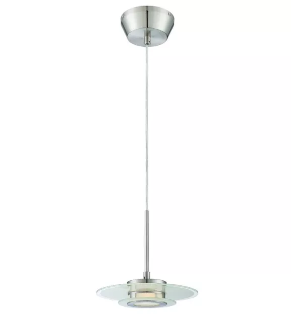 Lite Source LS-19368 Lexa LED 9 inch Polished Steel Pendant Ceiling Light