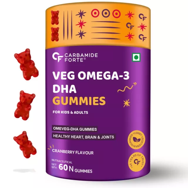 Carbamide Forte Veg Omega 3 für Kinder Von Preiselbeere Geschmack 60 Gummies