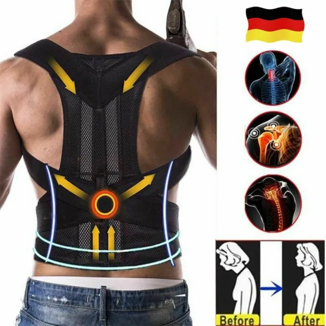 Rückenbandage Rückenhalter Haltungskorrektur Gürtel Rücken Stabilisator Büste DE