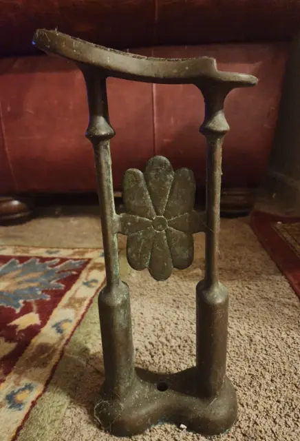 Antique Bronze Shoe Shine Stand Foot Rest