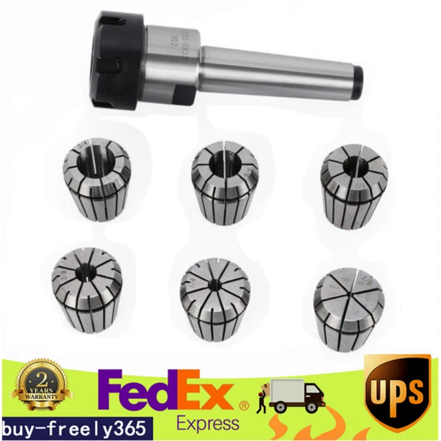MT3 M12 ER32 Collet Chuck Morse Taper Holder + 6pcs ER32 Spring Collets Kit