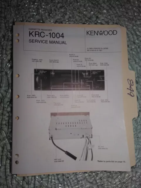 Kenwood KRC-1004 service manual original repair book stereo receiver tuner radio