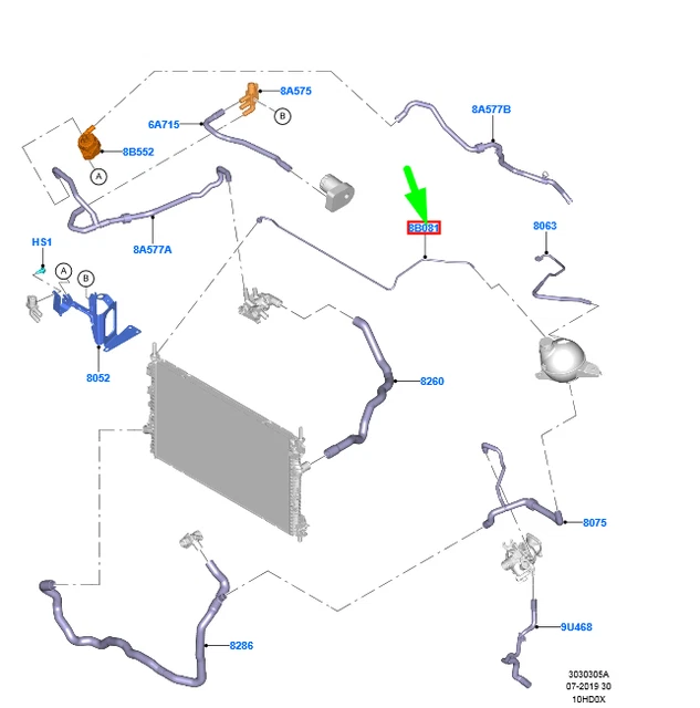 FORD TRANSIT CUSTOM MK1 Cooling System Overflow Hose 2365993 NEW