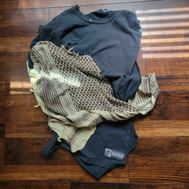 Chopped Nike Tee And Shemagh Tactical Desert Keffiyeh Scarf Preowned