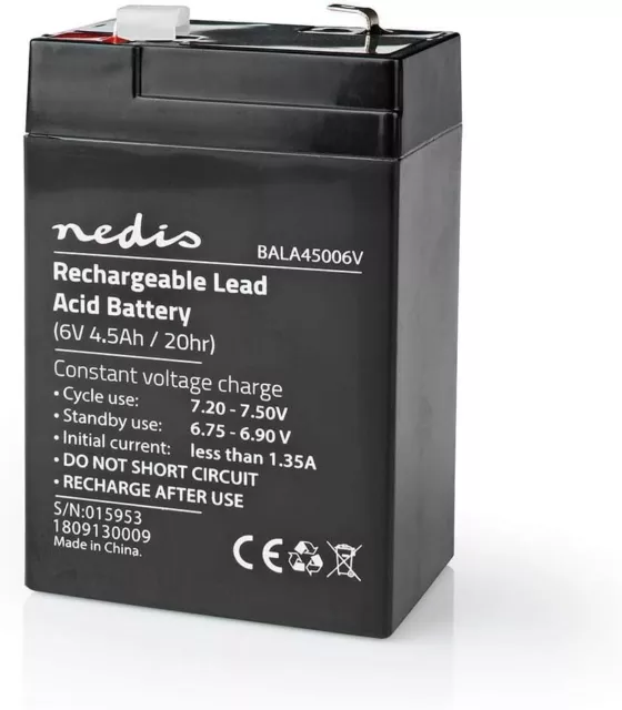 Rechargeable Lead-Acid Battery High Quality 6V 4AH 4.5AH 6V4.0 By Nedis