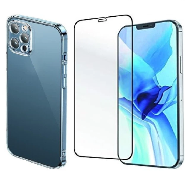 Klar Silikonhülle für iPhone 11 Pro Max mit 10D Schutzglas Komplet deckend
