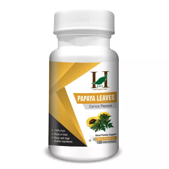 H&C Herbal Papaye Feuille 120 -veg Capsules Pour Santé Et Bien-être 2