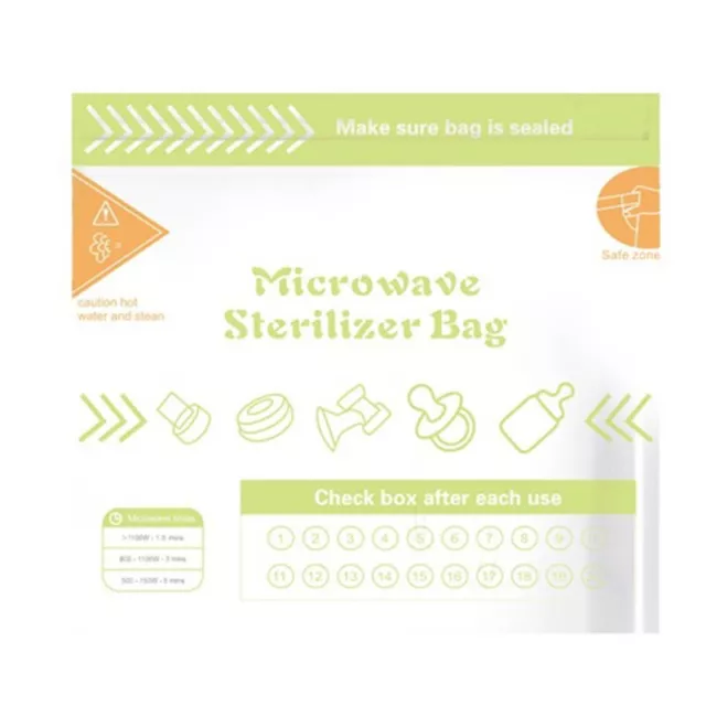 2PC Microwave Baby Bottle Sterilizer Bags Travel Bottle Microwave Sterilizer Bag