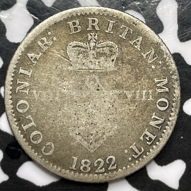 1822 British West Indies 1/8 Dollar Anchor Money Lot#HZ281 Silver! NC-1C4