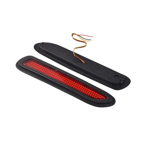 Car LED Rear Foglights Taillight Brake Warning Light Red Lens 1 Pair Universal