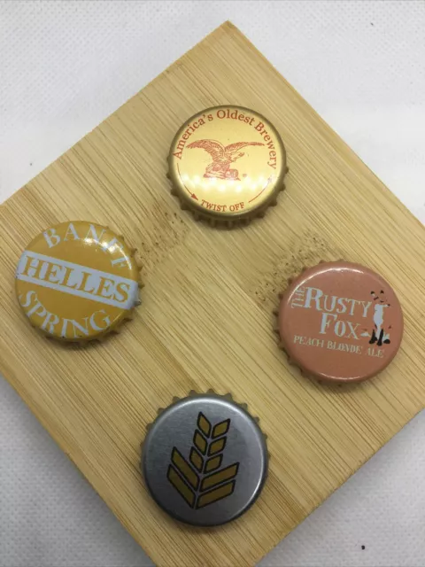 4 PC Lot Micro-Macro Brewery Bottle Caps Vintage & Vintage Inspired New 1027