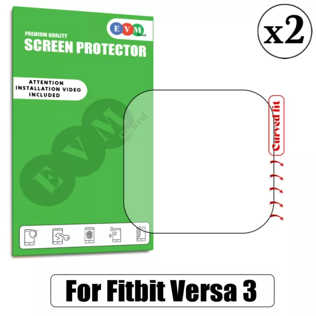 Screen Protector For Fitbit Versa 3 TPU Hydrogel FILM Cover [Pack of two]