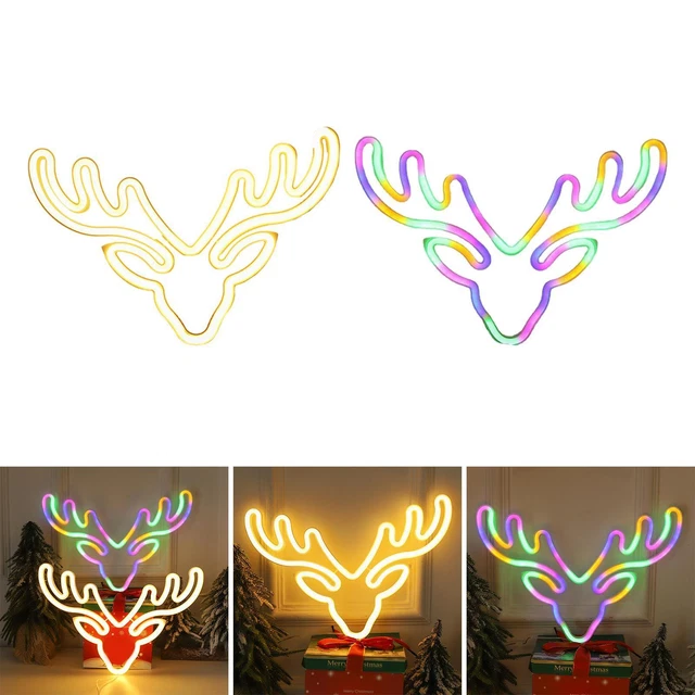 NOVELTY CHRISTMAS REINDEER Light Sign Table Lamp Night Light Gift Art