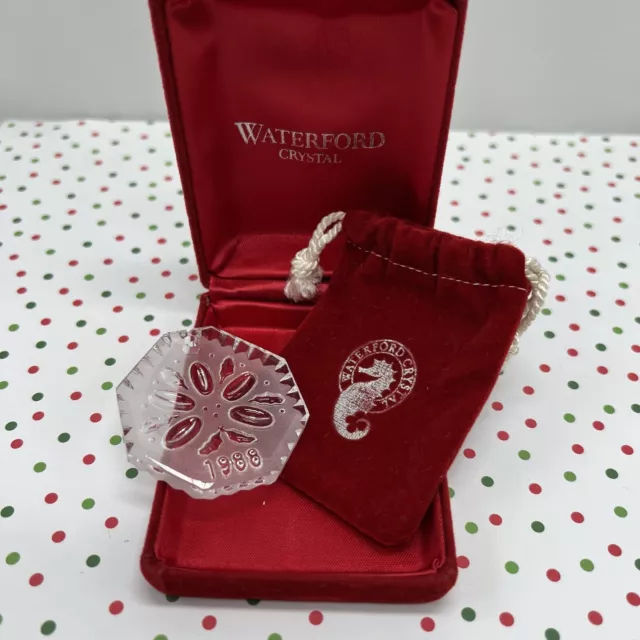 1988 Waterford Crystal 12 Days of Christmas 5 Golden Rings Ornament w/box