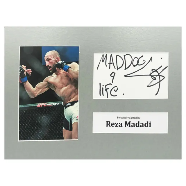 Signed Reza Madadi Photo Display - 12x8 UFC Icon +COA
