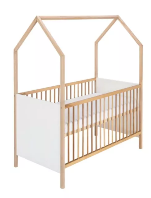 NEU Schardt Kinderbett Babybett Hausbett Venice weiß/geölt 70×140 cm