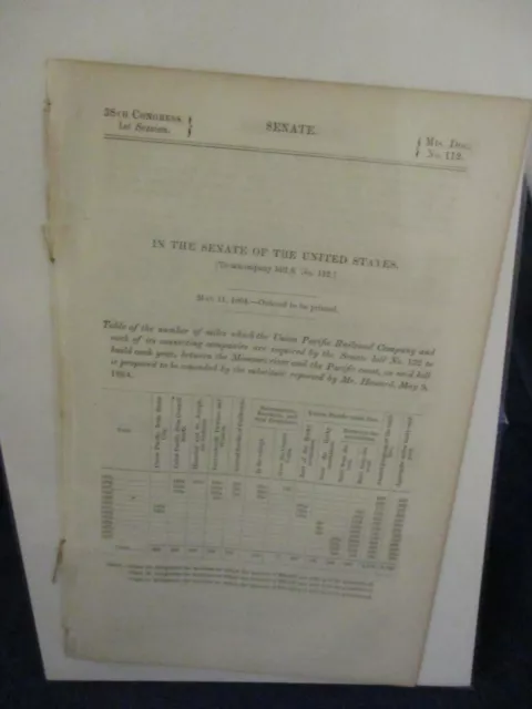 Government Report 1864 Union Pacific R.R. Company Missouri River 2 Pacific Coast