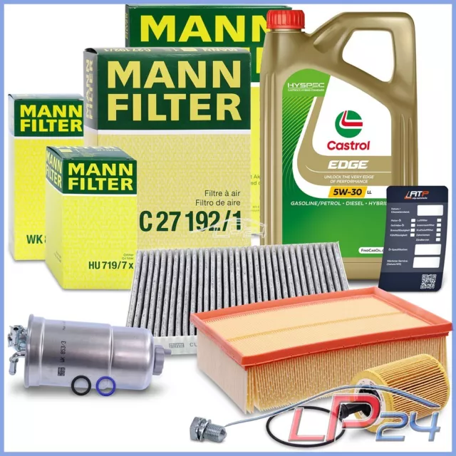 Mann-Filter Kit De Révision B+5L Castrol 5W-30 Ll Pour Audi A4 B7 8E 2.0 Tdi 08