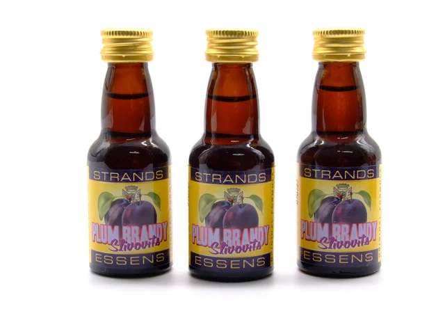 3 x Slivovits de brandy de ciruela 25 ml - esencia de vodka sin alcohol, esencia saborizante