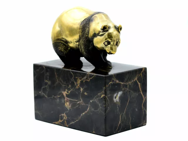 Bronzefigur Panda Bär Skulptur Bronze Marmor Pandabär Figur Zoo Tierpark Deko