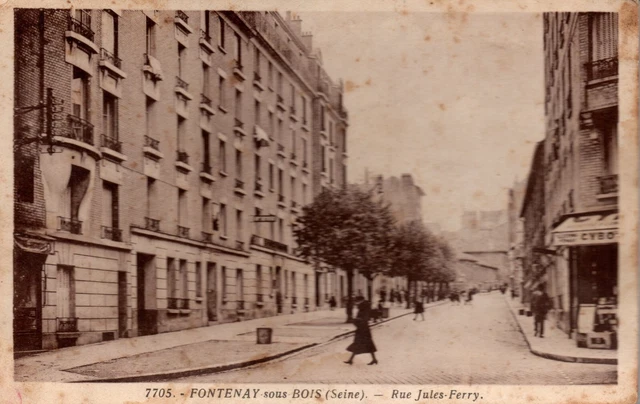 carte postale ancienne fontenay sous bois rue jules ferry