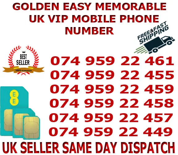 GOLDEN EASY MEMORABLE UK VIP MOBILE PHONE NUMBER / PLATINUM SIM EE Network  B 36