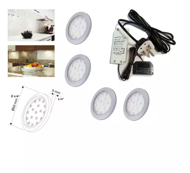 ORBIT Bright 1.5W Neutral White LED Light Kit Under Cabinet Shelf Cupboard Sets