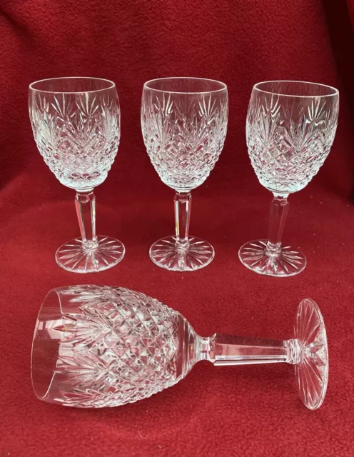 4 x TYRONE FINE QUALITY CRYSTAL WINE GLASSES VERY GOOD CONDITION