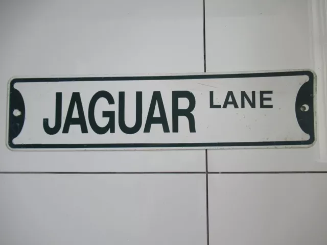 Vintage 1960's METAL STREET SIGN JAGUAR LANE MANCAVE GARAGE SHOP XKE RETRO BOND