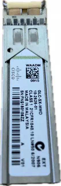 Genuine Cisco GLC-SX-MMD SFP Transceiver 1000BASE-SX Gigabit Ethernet MMF 850nm 3