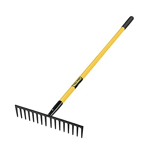 TRUPER R-16MF Heavy Duty Fiberglass Handle Road Rake, 16 Tines 18" (46cm)