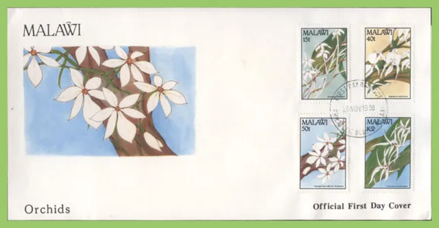 Malawi 1990 Orchids / Flowers set on First Day Cover