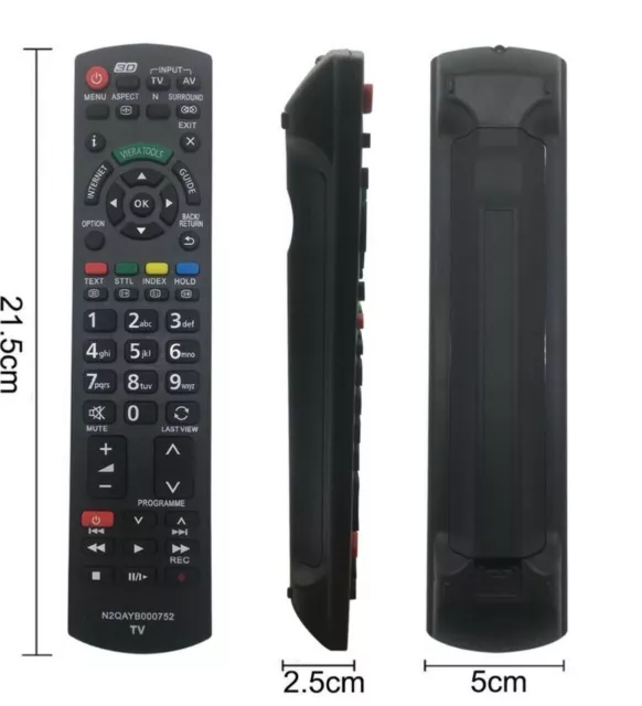 Replacement Remote Control Panasonic Tv N2Qayb000752 3D Viera Internet Smart Tv