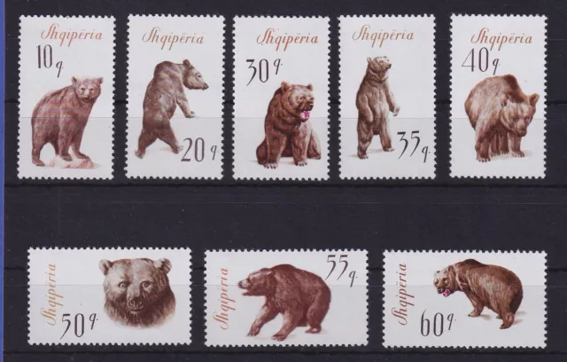 Albania 1965 Brown Bear Mi.-No. 1010-1017 Mint **