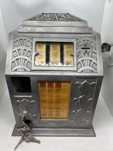 Vintage 1935 Buckley Cent A Pack One Cent Cigarette Trade Stimulator W/ Keys