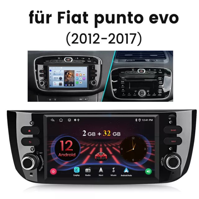 6.2" Für Fiat Grande Punto Linea 2012-2015 Autoradio Carplay Android 12 GPS WIFI