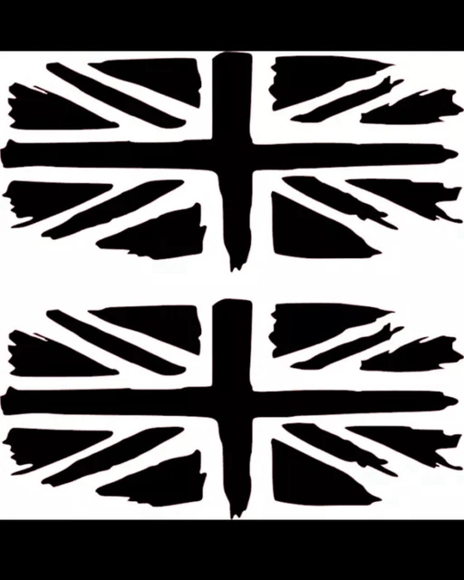 4” X2 UNION Jack united kingdom flag car sticker decals van bumper ...